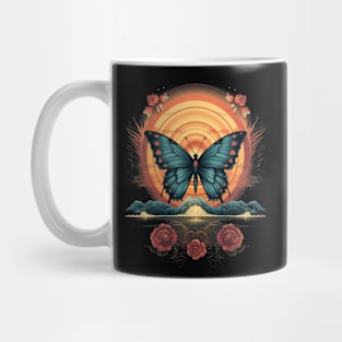 Butterfly and Vintage Sunrise Mug